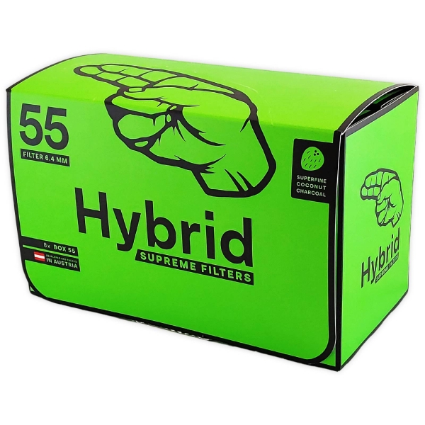 8x Hybrid Supreme Filters XL Box Ø6,4mm 55 Stück Zellstoff-Aktivkohle-Filter 2